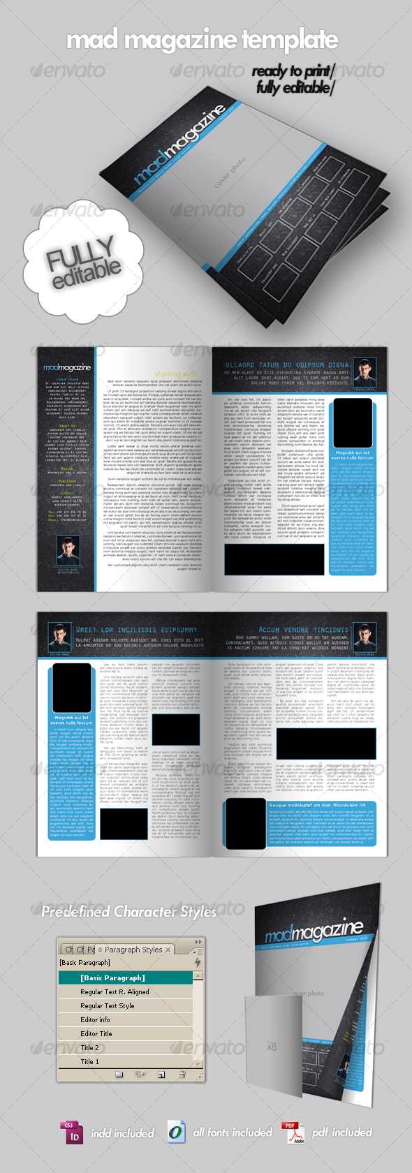 55+ Best Magazine Templates – Photoshop Psd & Indesign Within Blank Magazine Template Psd