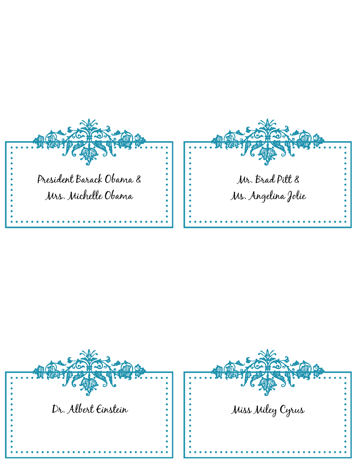 6 Best Images Of Free Printable Wedding Place Cards – Free For Wedding Place Card Template Free Word