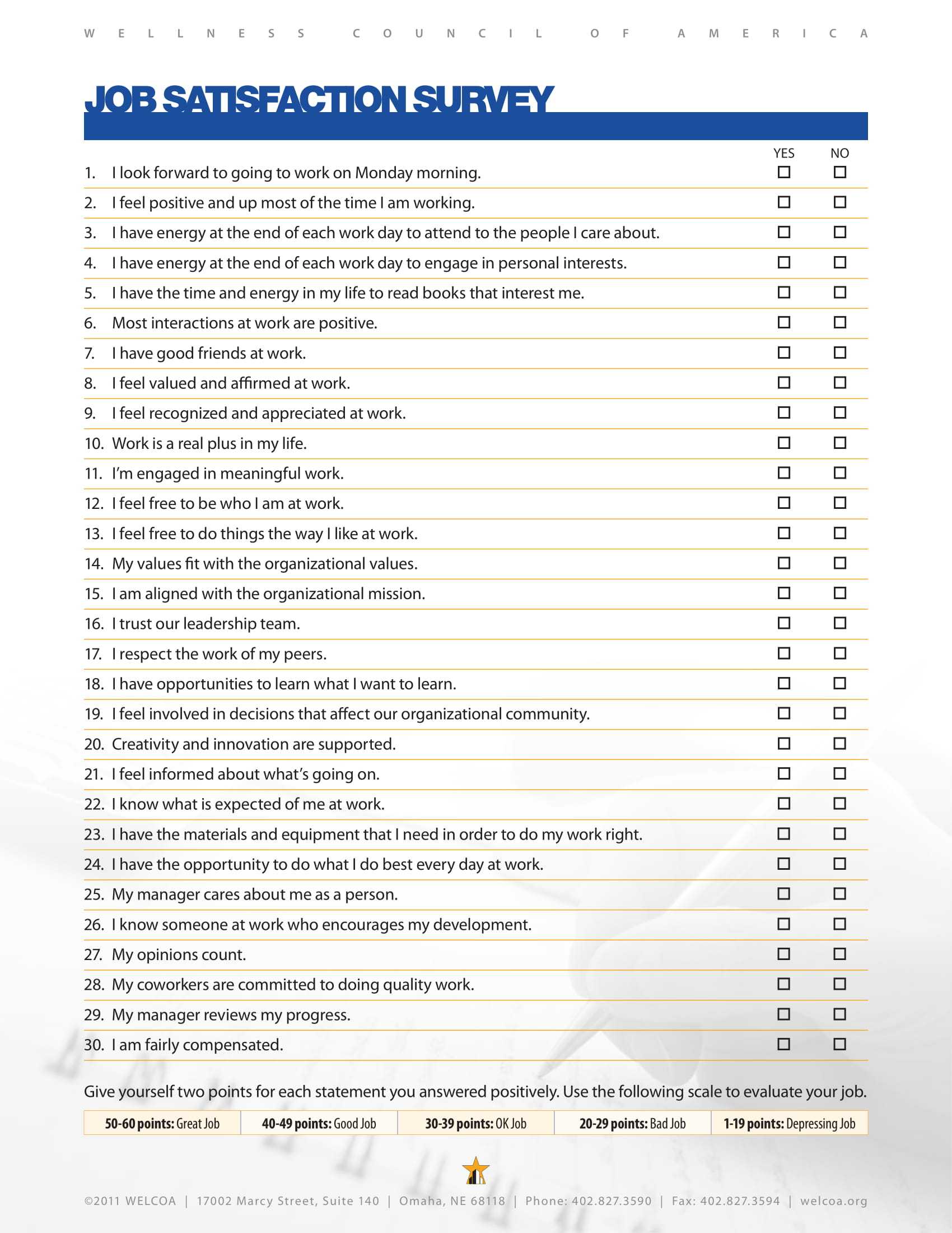 6+ Job Satisfaction Survey Examples – Pdf, Word | Examples Inside Employee Satisfaction Survey Template Word