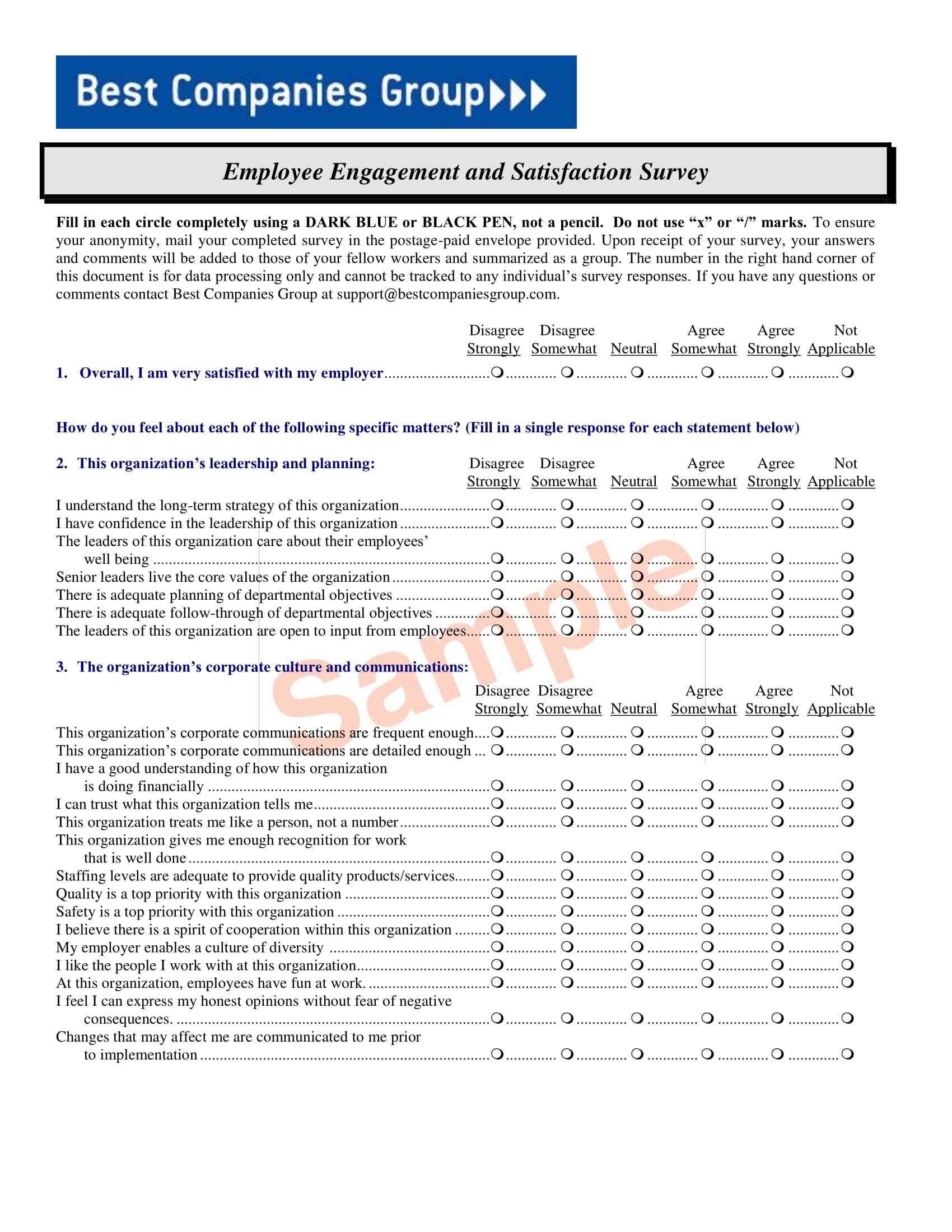 6+ Job Satisfaction Survey Examples – Pdf, Word | Examples With Employee Satisfaction Survey Template Word