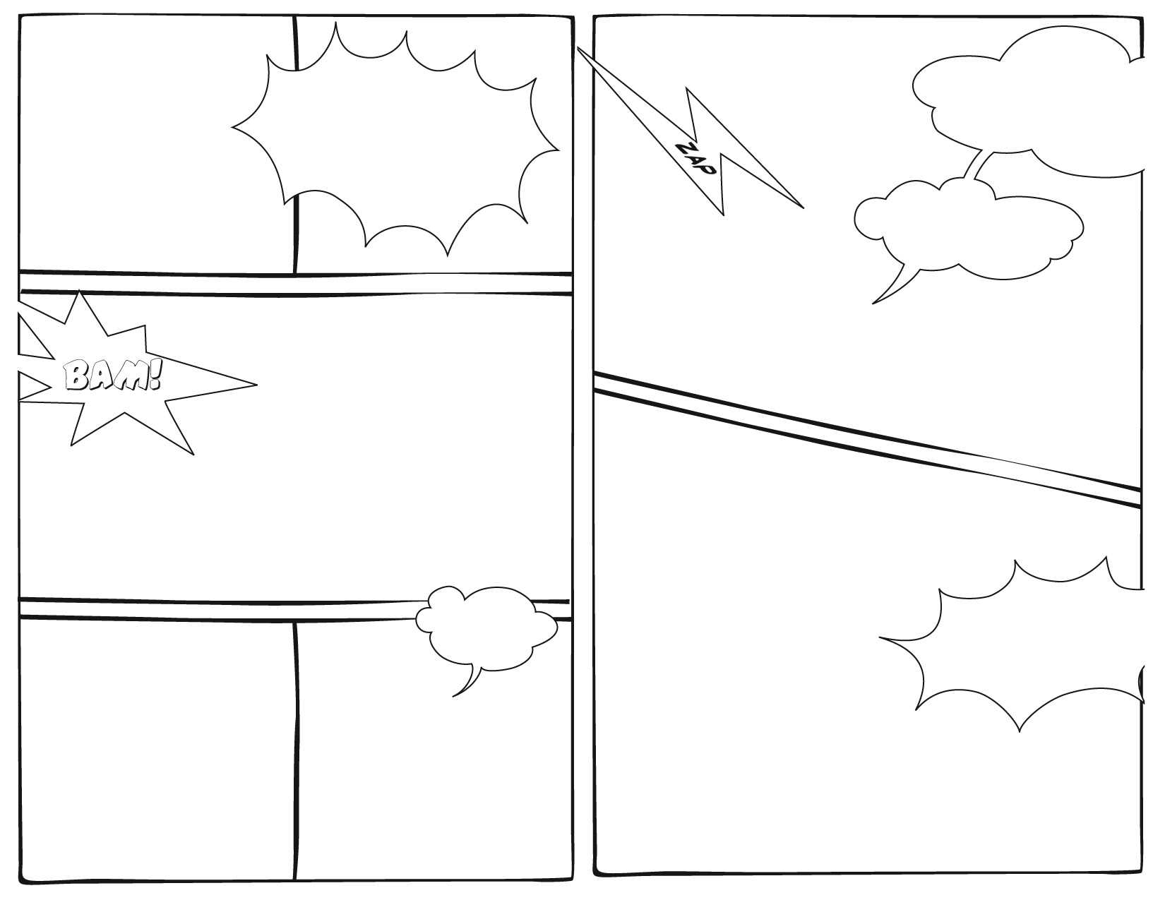 7 Best Images Of Printable Comic Book Layout Template Pertaining To Printable Blank Comic Strip Template For Kids