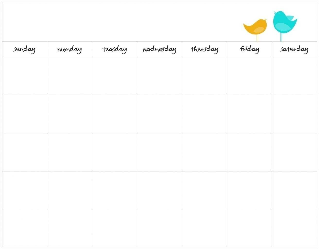 7 Day Week Calendar Template | Free Calendar Template Example In Printable Blank Daily Schedule Template