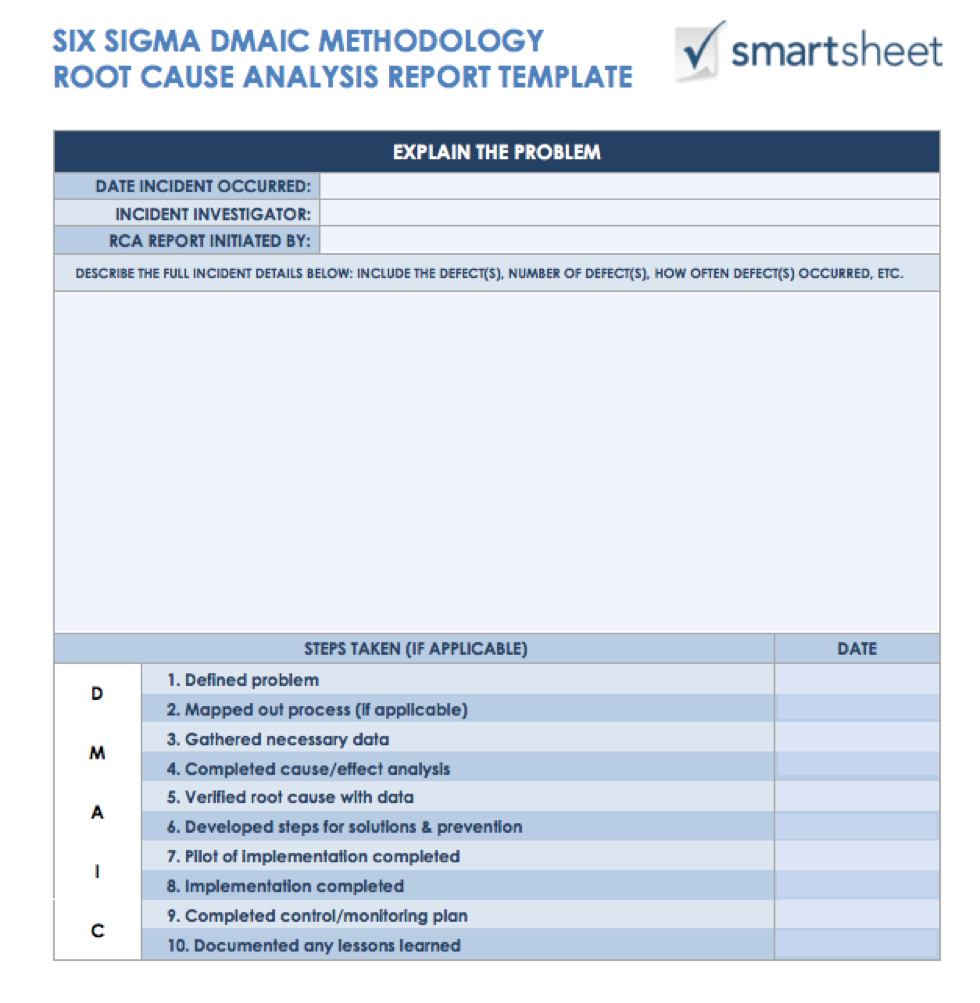 7 Free Root Cause Analysis Templates (& How To Use Them) Intended For Dmaic Report Template