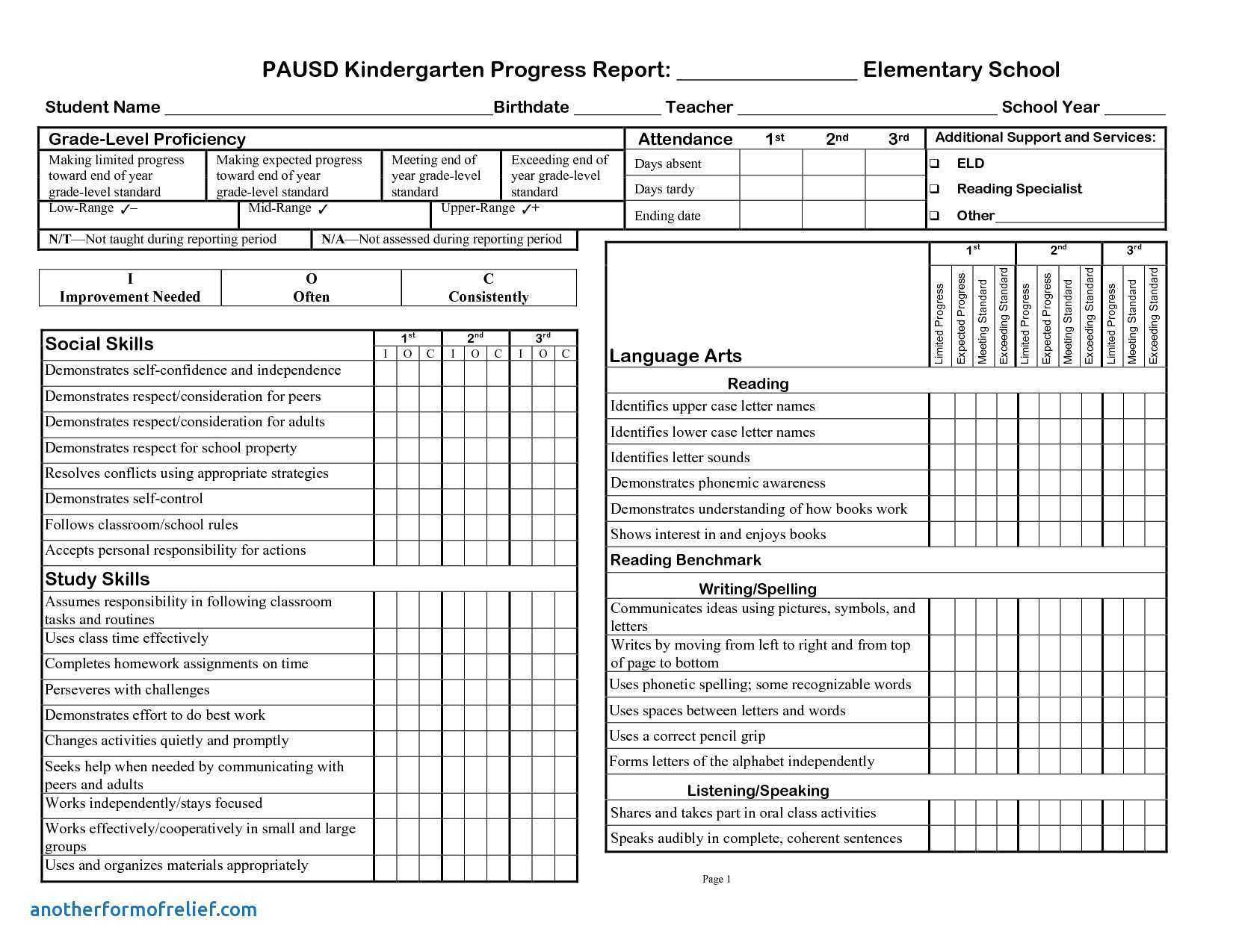 73 Create High School Progress Report Card Template In Word For Blank Report Card Template