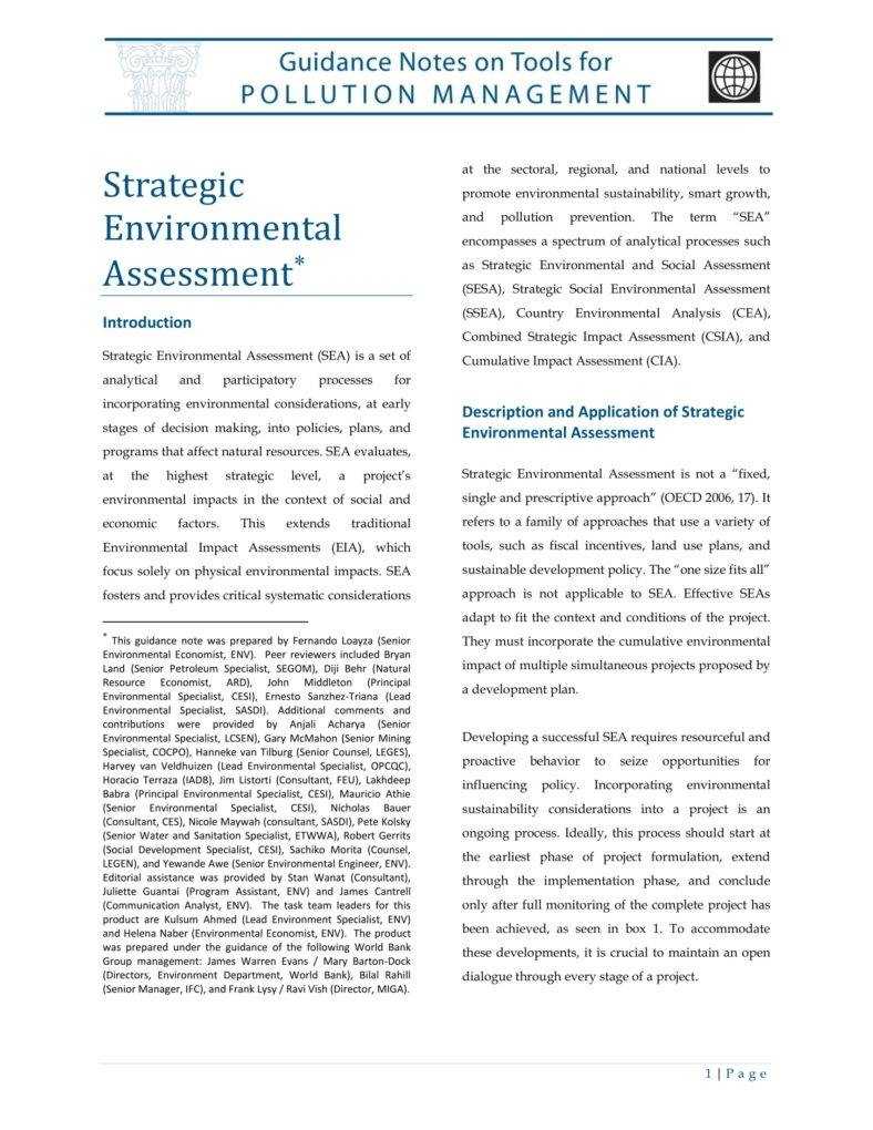 8+ Environmental Assessment Templates – Pdf | Free & Premium Pertaining To Environmental Impact Report Template