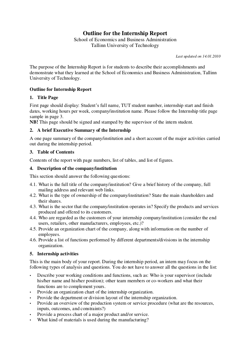 8+ Internship Report Writing Examples In Pdf | Examples Throughout Training Report Template Format
