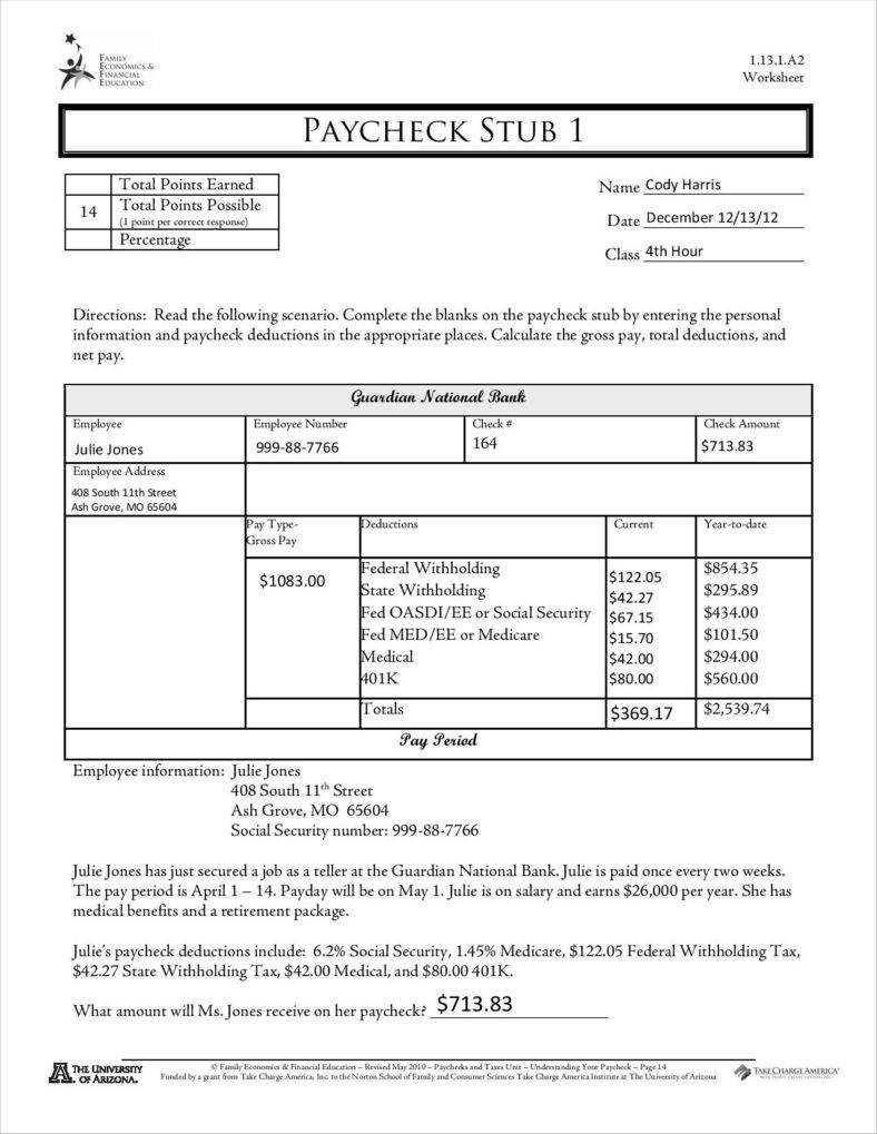 9+ Free Pay Stub Templates Word, Pdf, Excel Format Download Within Blank Pay Stub Template Word