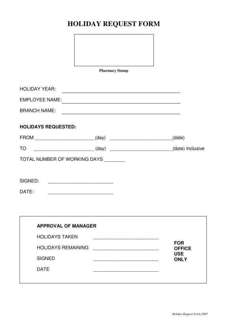 9+ Holiday Request Form Templates – Pdf, Doc | Free Within Check Request Template Word