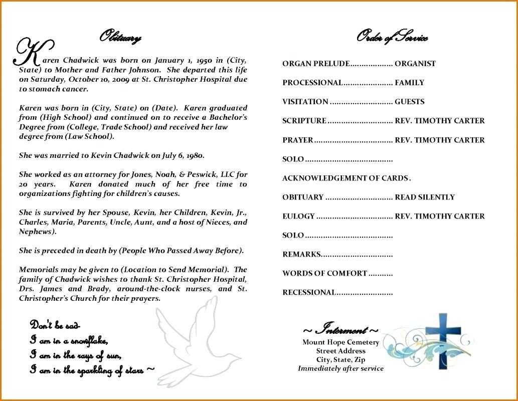 9 Obituary Examples Download In Word Free Newspaper Template Inside Obituary Template Word Document