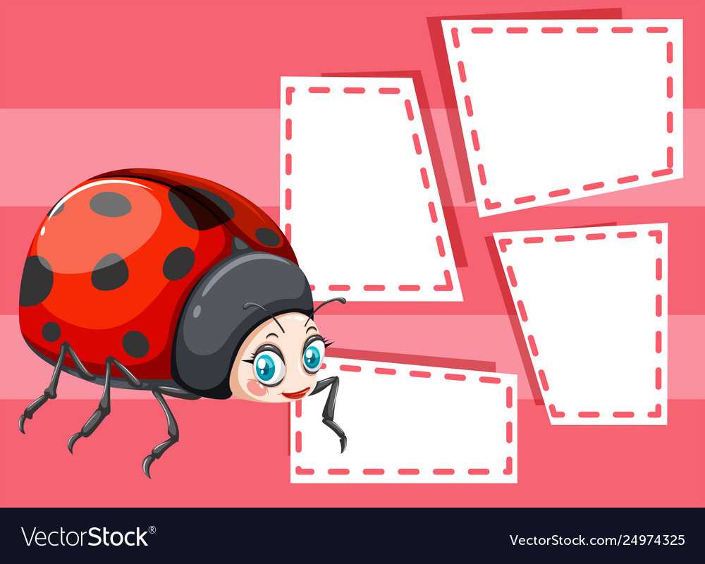 A Ladybug On Note Template Regarding Blank Ladybug Template