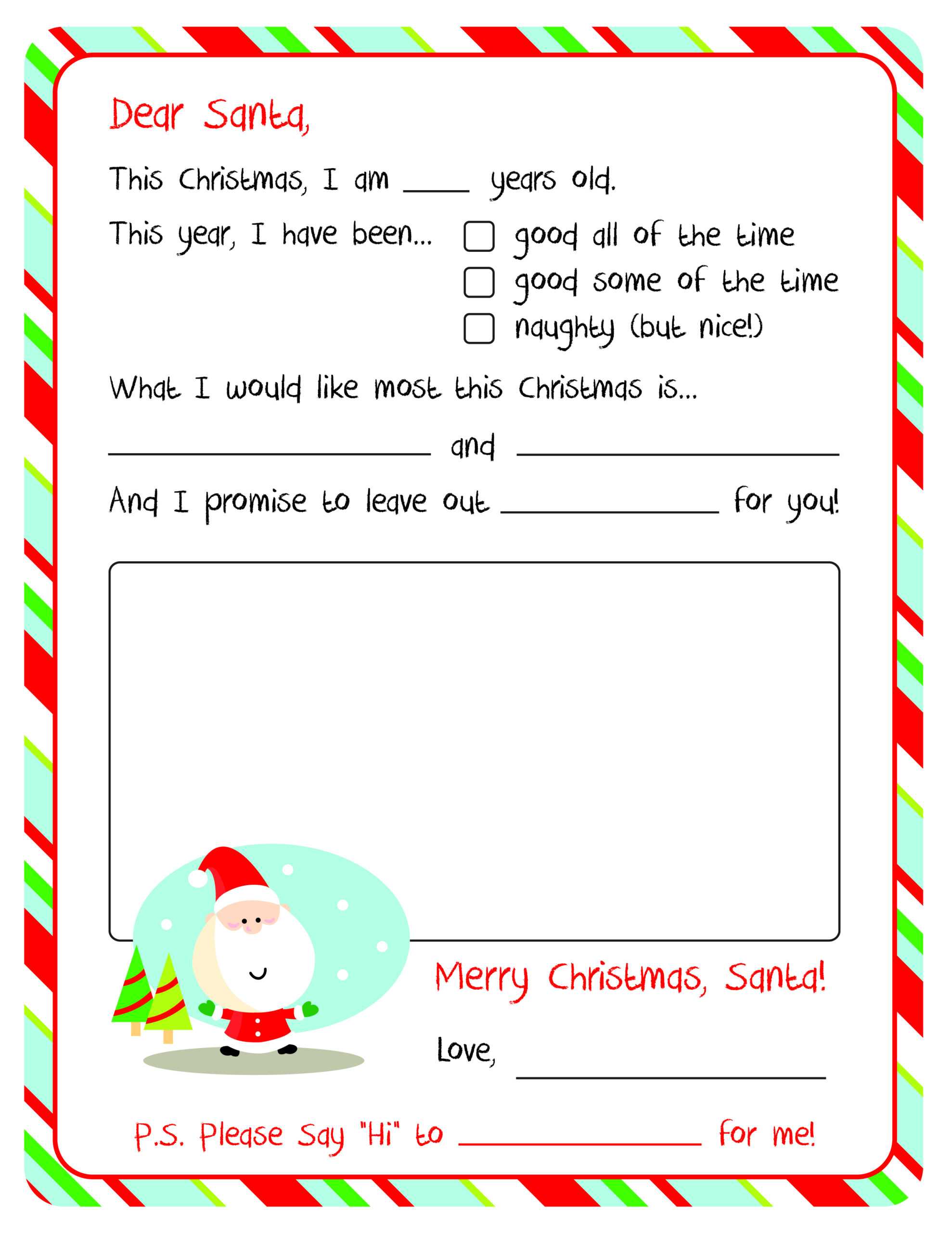 A Letter To Santa Template | Template Business For Santa Letter Template Word