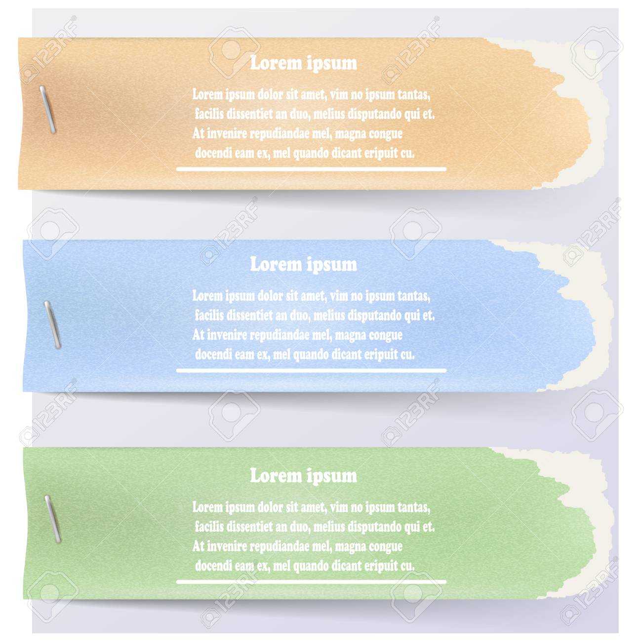 Abstract Color Paper Banners For Infographic Staples. Vector.. Throughout Staples Banner Template