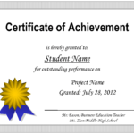 Achievement Certificate Template Free – Cerescoffee.co Pertaining To Blank Certificate Of Achievement Template