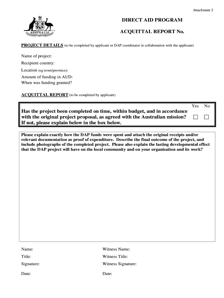 Acquittal Form - Fill Online, Printable, Fillable, Blank Pertaining To Acquittal Report Template