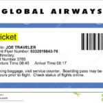 Airline E Ticket Stock Illustration. Illustration Of Travel For Plane Ticket Template Word