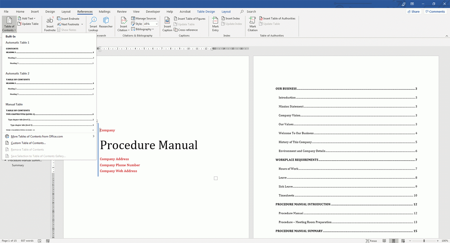 An Easy Microsoft Word Policy And Procedure Manual Template Intended For Procedure Manual Template Word Free