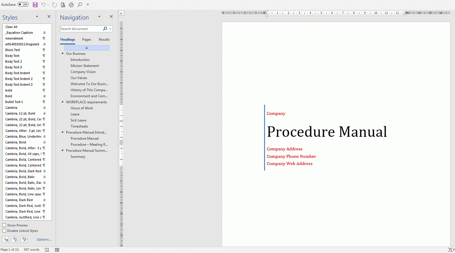 An Easy Microsoft Word Policy And Procedure Manual Template With Regard To Procedure Manual Template Word Free