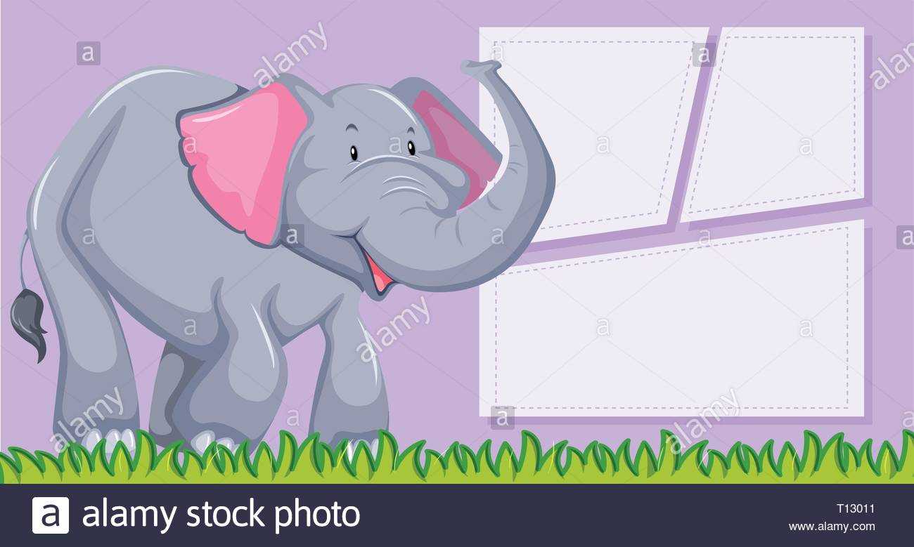 An Elephant On Blank Template Illustration Stock Vector Art Pertaining To Blank Elephant Template