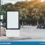 An Empty Poster Mockup Outdoors Stock Photo – Image Of In Street Banner Template