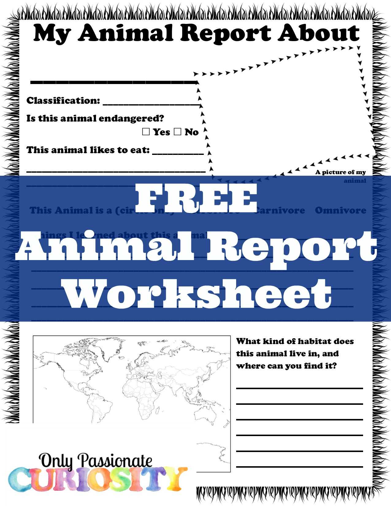 Animal Report Worksheet – Only Passionate Curiosity Within Animal Report Template