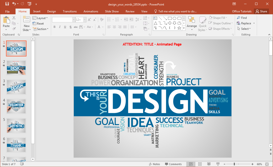 Animated Word Cloud Powerpoint Template Regarding Free Word Collage Template