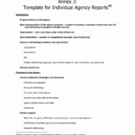 Annex J Template For Individual Agency Reports | An Within Research Project Report Template