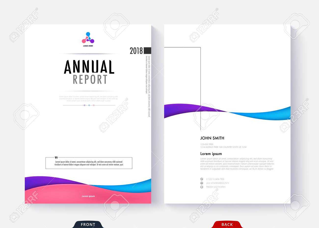 Annual Report Cover Template Design For Business Document Page.. In Report Front Page Template