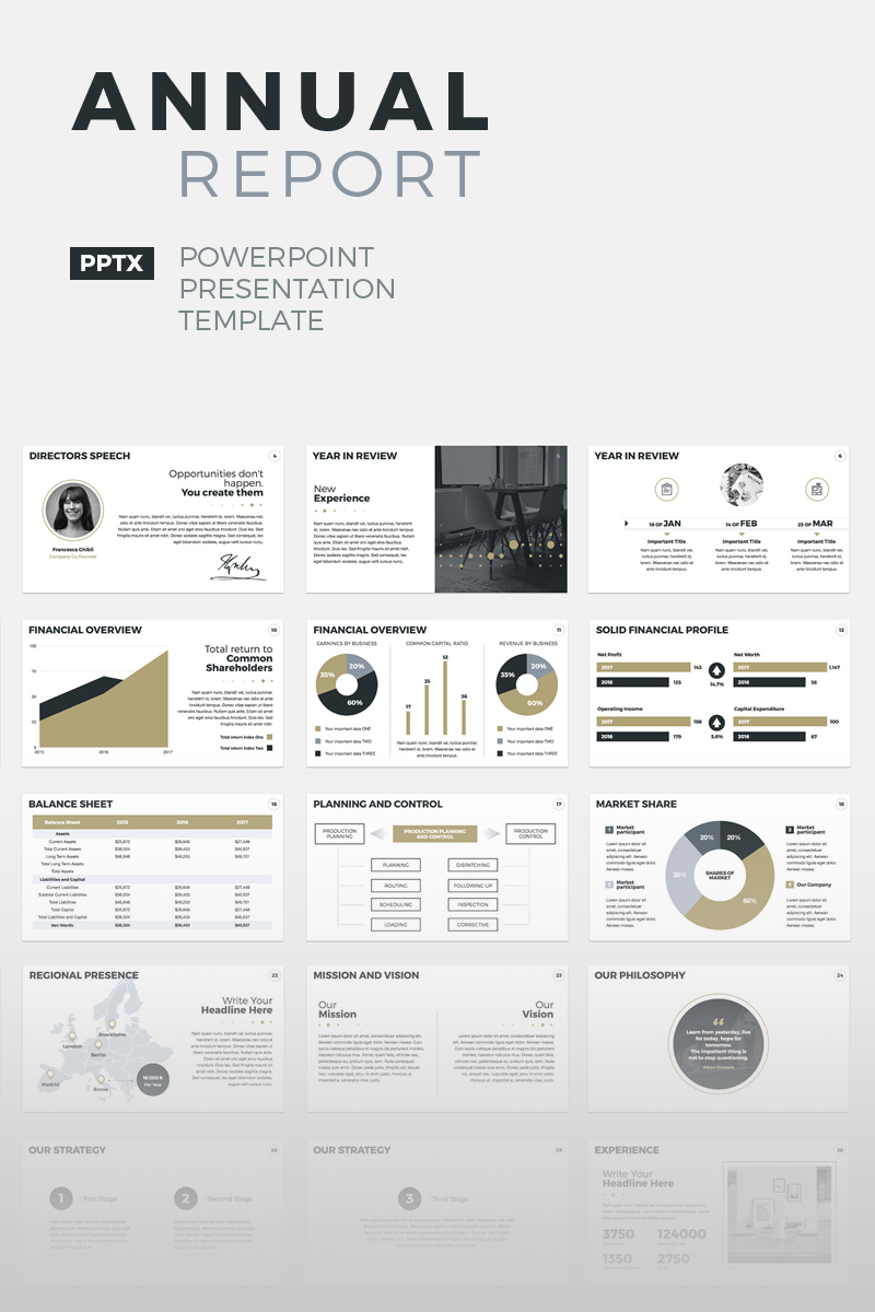 Annual Report – Powerpoint Presentation Template Regarding Annual Report Ppt Template