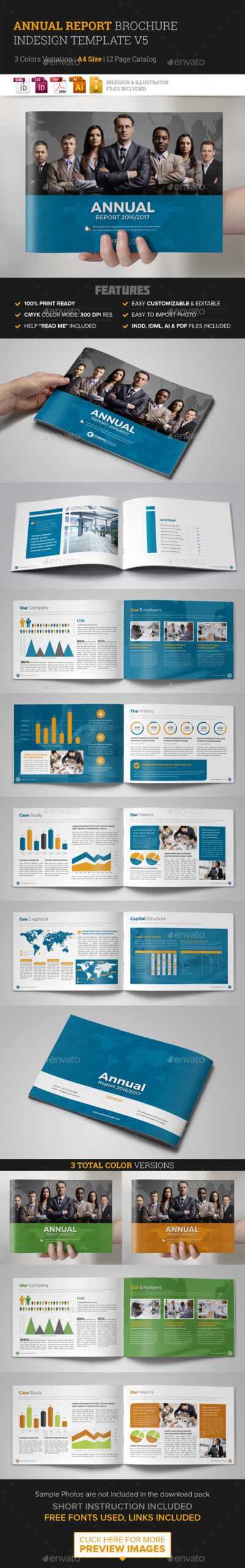 Annual Report Template Indesign Graphics, Designs & Templates Intended For Free Indesign Report Templates