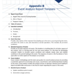 Appendix B - Event Analysis Report Template for Reliability Report Template