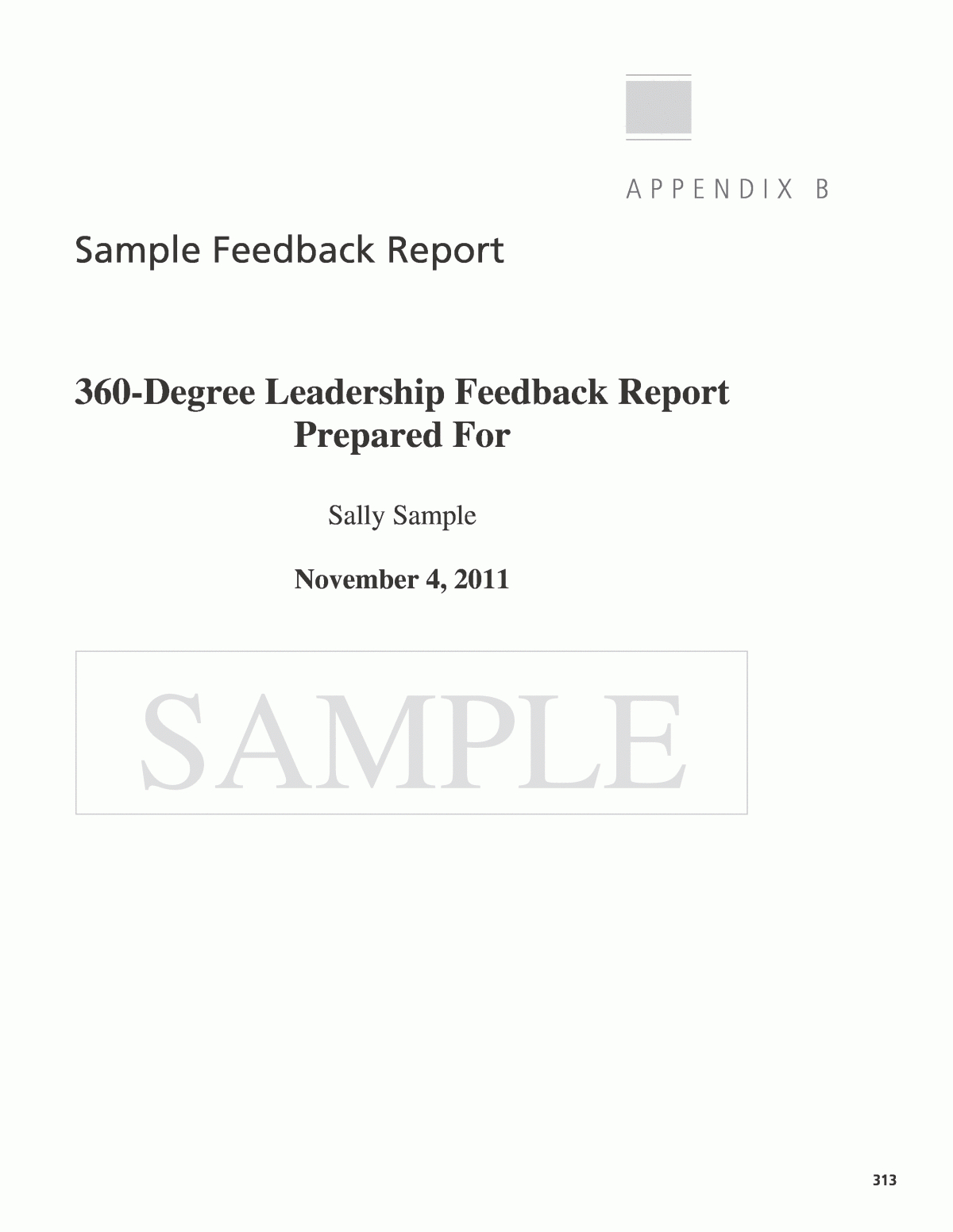 Appendix B – Sample Feedback Report | Airport Leadership For Training Feedback Report Template