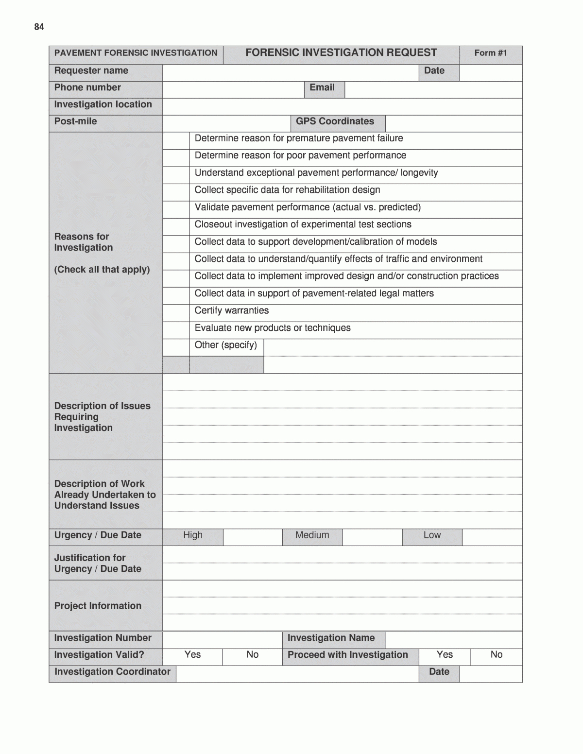 Appendix C – Example Forms | Guide For Conducting Forensic In Forensic Report Template