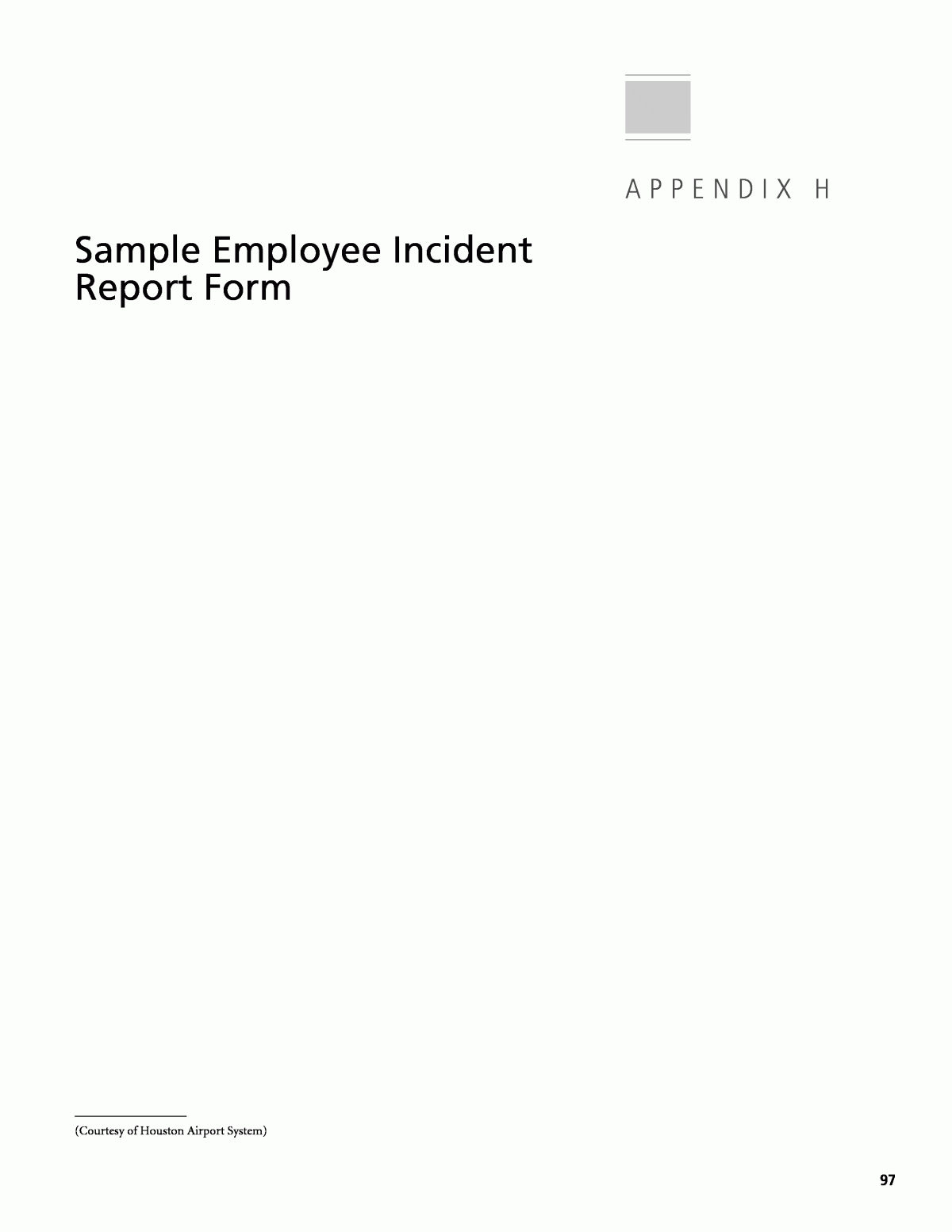 Appendix H – Sample Employee Incident Report Form | Airport Regarding Computer Incident Report Template