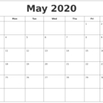 April 2020 Calendar, May 2020 Printable Calendar Throughout Full Page Blank Calendar Template