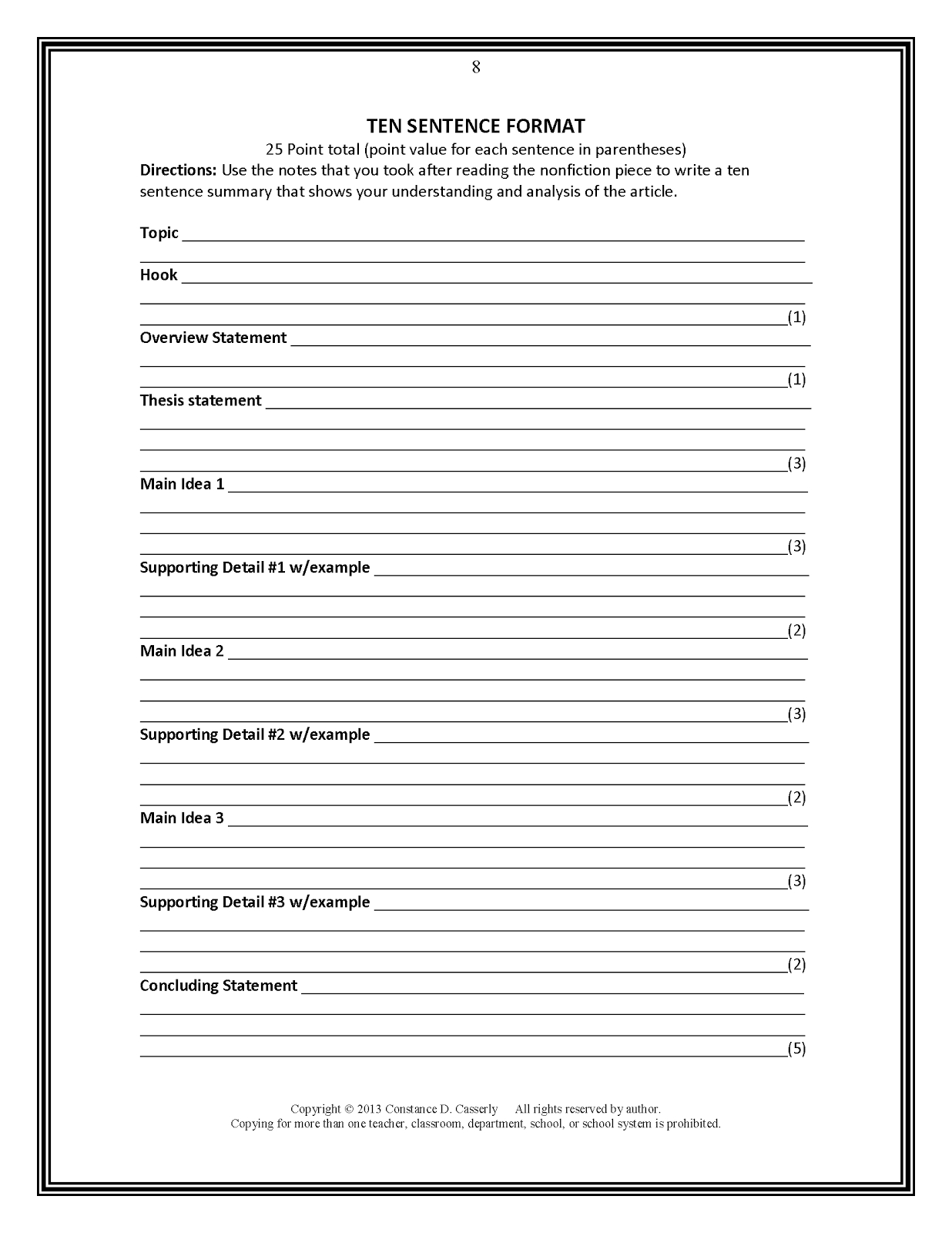 Article Writing For Students For Middle School Book Report Template