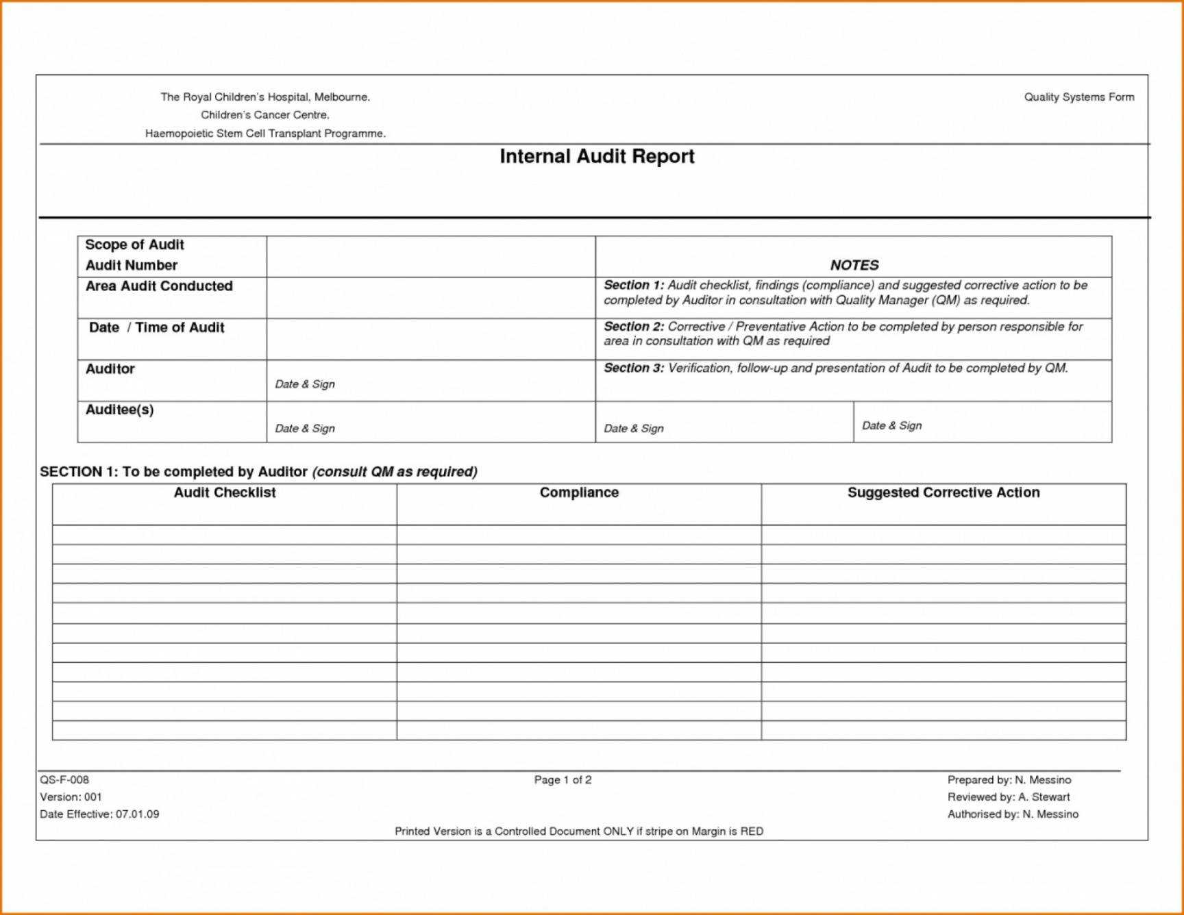 Audit Report Findings Template With Regard To Audit Findings Report Template