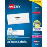 Avery® Easy Peel(R) Address Labels, Sure Feed(Tm) Technology, Permanent  Adhesive, 1 1/3" X 4", 1,400 Labels (5162) – Permanent Adhesive – 4" Width  X 1 With Regard To Word Label Template 21 Per Sheet