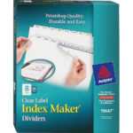 Avery® Index Maker Print & Apply Clear Label Dividers With With 8 Tab Divider Template Word
