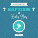 Baby Boy Baptism Vector Invitation – Download Free Vectors Within Christening Banner Template Free