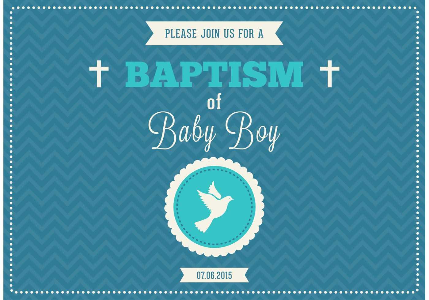 Baby Boy Baptism Vector Invitation – Download Free Vectors Within Christening Banner Template Free