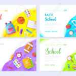 Back To School Brochure Card Set. Student Template Of Flyear, Web Banner,  Ui Header, Enter Site. College Education Layout Invintation Modern Intended For College Banner Template