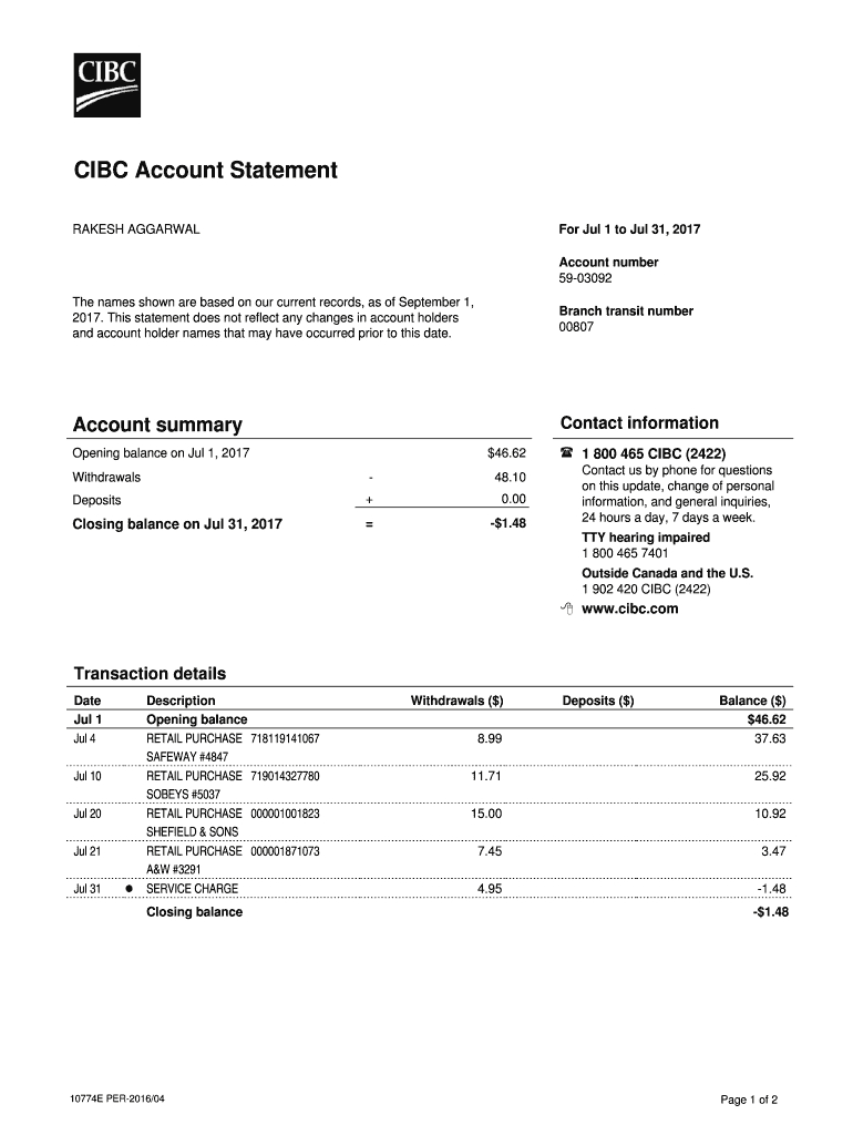 Bank Statement Template – Fill Online, Printable, Fillable For Blank Bank Statement Template Download