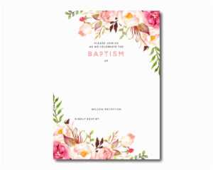 Baptism Invitation Template Free Printable Baptism Floral regarding Blank Christening Invitation Templates