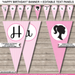 Barbie Party Banner Template Regarding Diy Party Banner Template