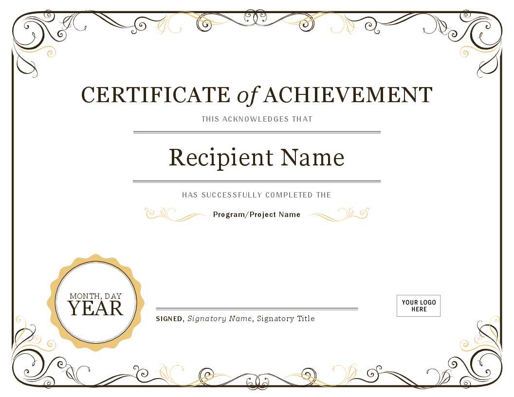 Basic Certificate Template – Oflu.bntl Inside Blank Award Certificate Templates Word