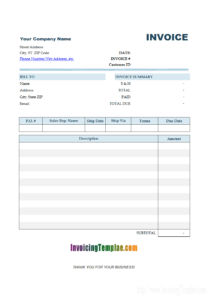 Basic Invoice Template For Mac throughout Free Invoice Template Word Mac