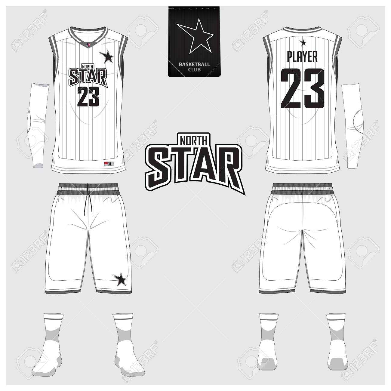 Basketball Uniform Or Jersey, Shorts, Socks Template For Basketball.. Within Blank Basketball Uniform Template