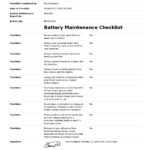 Battery Maintenance Checklist (Forklift, Industrial, Golf Inside Computer Maintenance Report Template