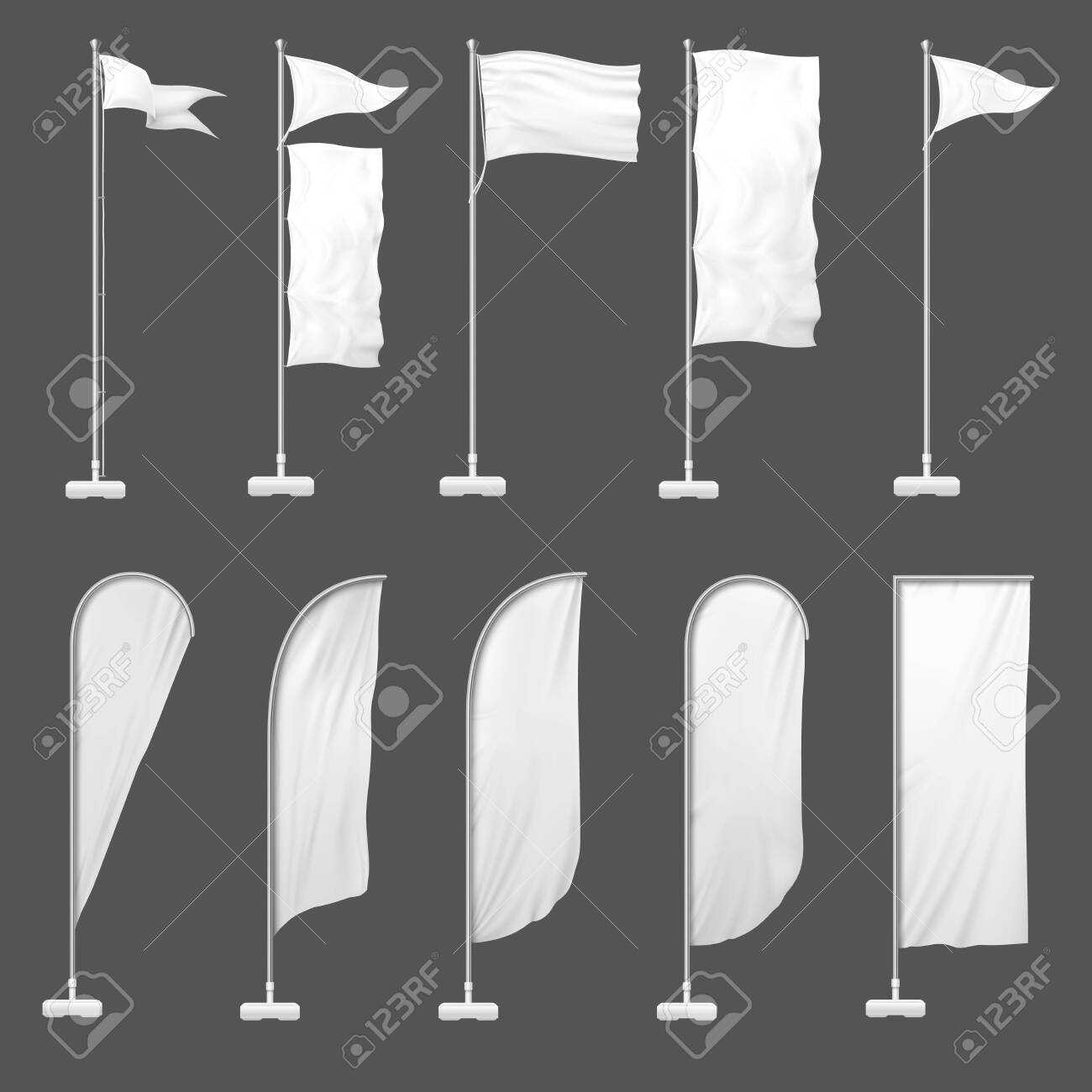 Beach Flag. Outdoor Banner On Flagpole, Stand Blank Flags And.. In Outdoor Banner Template