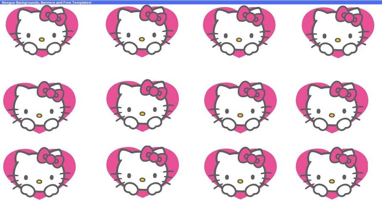 Beegoo Designs: "hello Kitty Hearts" Background & "hello In Hello Kitty Banner Template